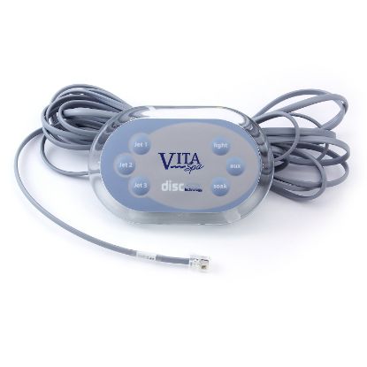 0460076-L05: Spaside Control, Vita L700/DISC, Auxilliary, 6-Button, Pump1-Pump2-Pump3, Light-Aux-Soak