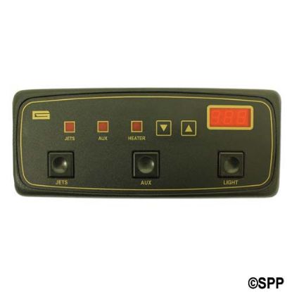932339-120: Spaside Control, Air, Len-Gordon Aquaset, 115V, 3-Button w/Temp Display w/Overlay, 8-1/4" x 3-5/16"