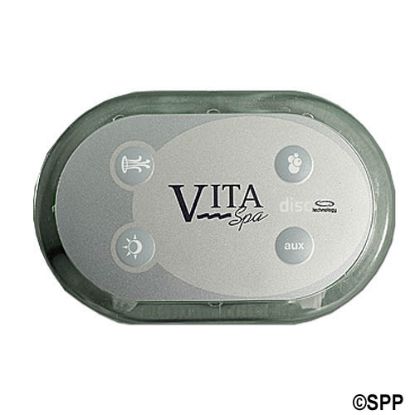 0460076: Spaside Control, Vita DISC, Analytic Remote, 4-Button, Pump1-Blower, Light-Aux